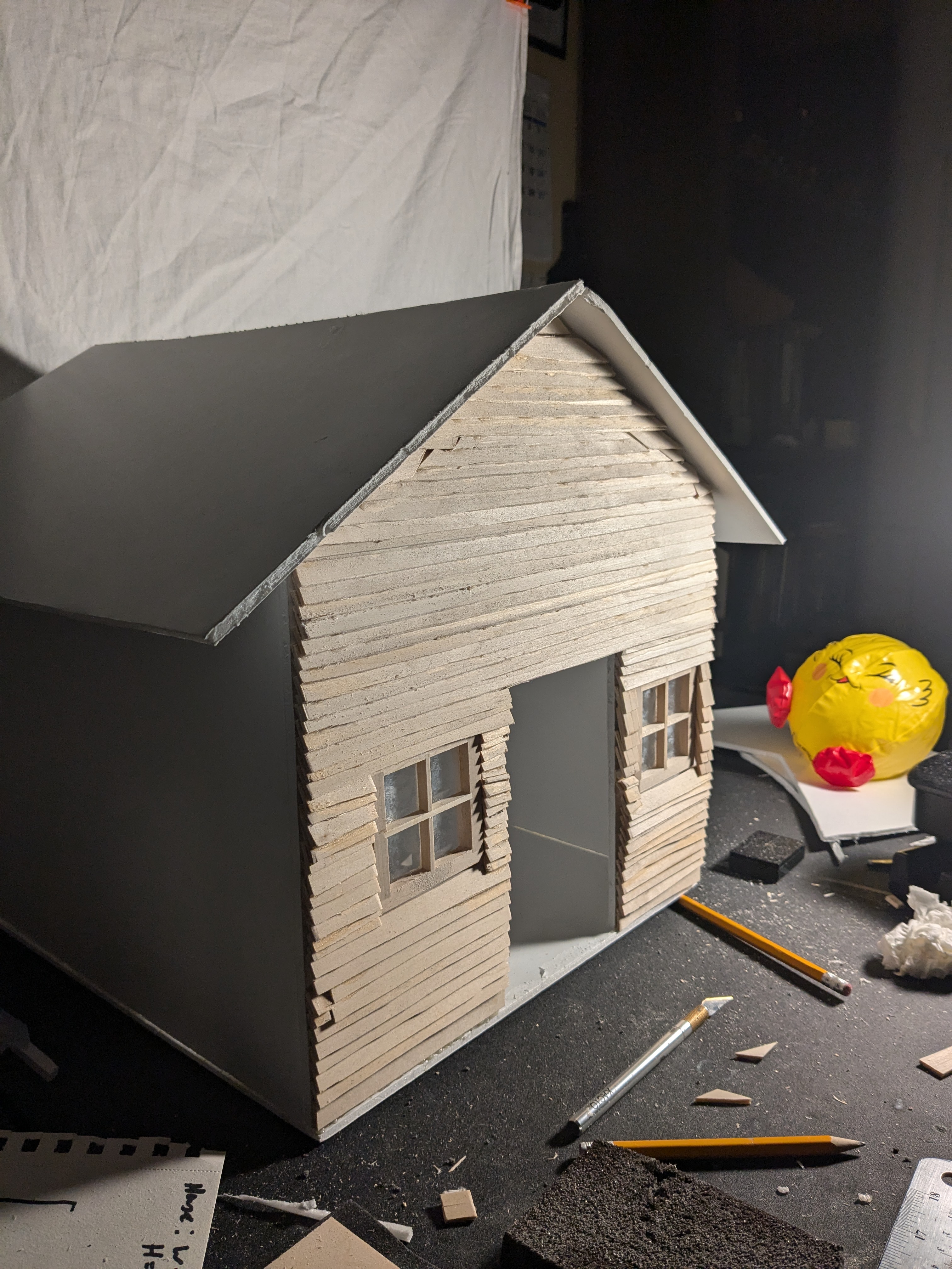 Early version of the house with the basswood up in the front of the house